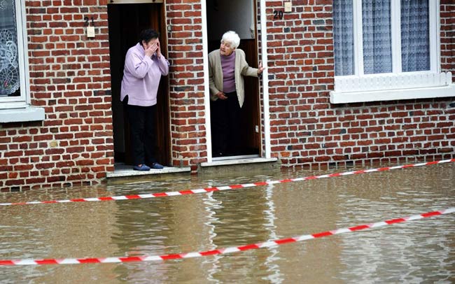 سیل در شمال فرانسه