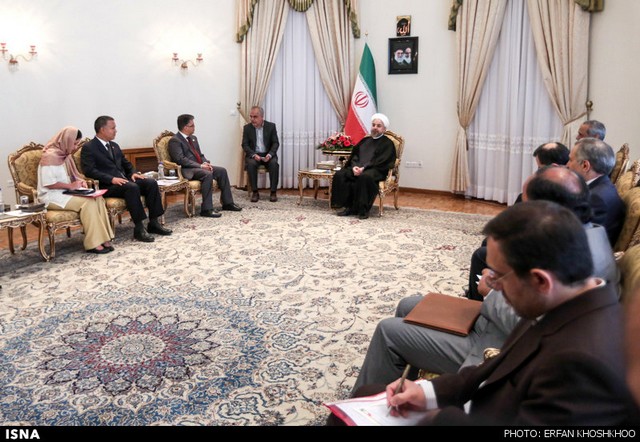 دیدار وزرای خارجه ونزوئلا ولبنان باروحانی (عکس)