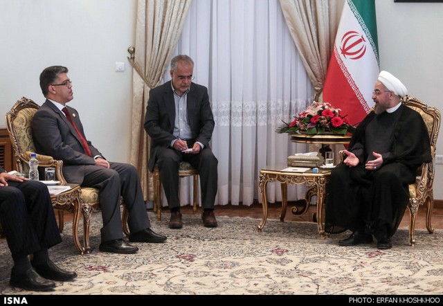 دیدار وزرای خارجه ونزوئلا ولبنان باروحانی (عکس)