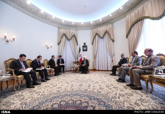 دیدار وزیر خارجه کره شمالی با روحانی (عکس)