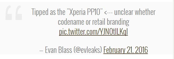 مشخصات سونی اکسپریا PP10 لو رفت!