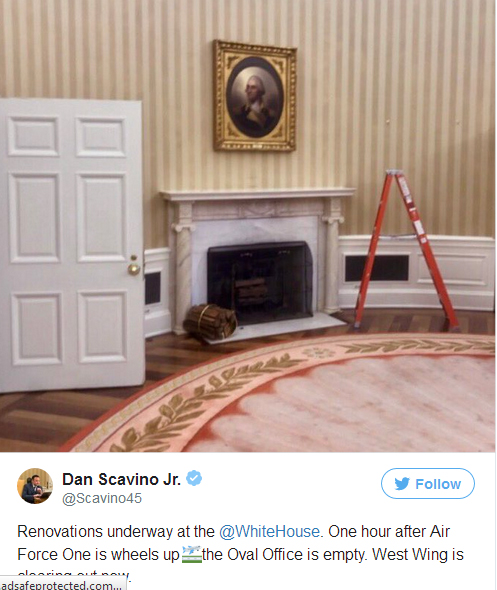 خانه تکانی کاخ سفید در عدم حضور ترامپ (+عکس)