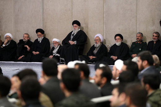 مراسم ترحیم آیت&zwnj;الله مومن با حضور رهبر معظم انقلاب