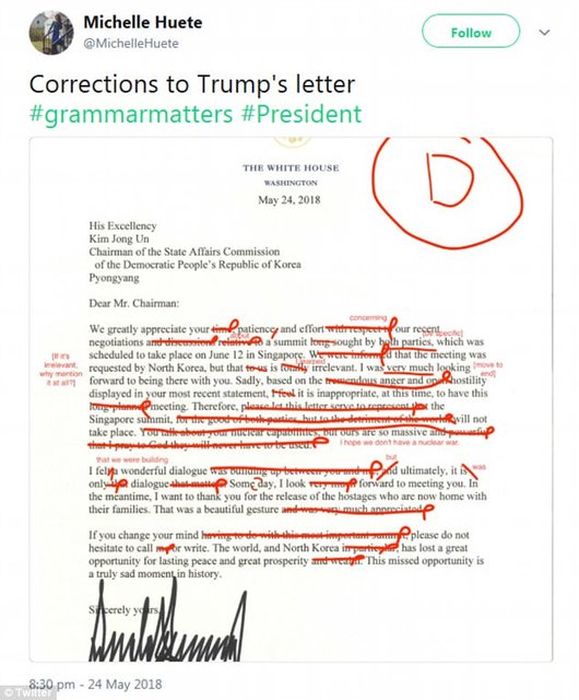 ترامپ در املاء مردود شد!/ «دونالد، بعد از کلاس بیا پیش من» ترامپ در املاء مردود شد!/ «دونالد، بعد از کلاس بیا پیش من»