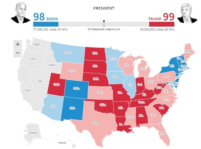 انتخابات امریکا/ جو بایدن: هرچقدر طول می کشد در صف بایستید&nbsp;/ ترامپ: پیروزی آسان است، اما شکست آسان نیست
