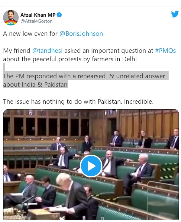 گیج شدن نخستوزیر بریتانیا در پارلمان: اعتراض کشاورزان یا درگیری با پاکستان؟ گیج شدن نخستوزیر بریتانیا در پارلمان: اعتراض کشاورزان یا درگیری با پاکستان؟