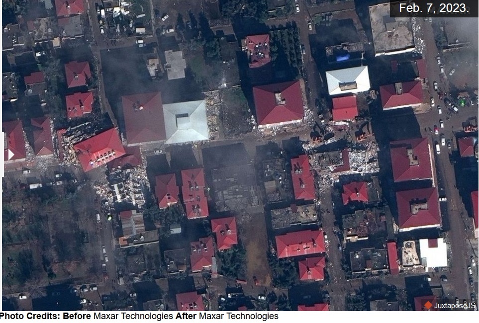 قبل و بعد از زلزله ترکیه و سوریه (عکس)