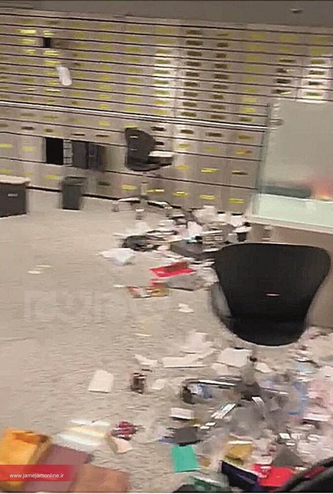 اولین تصاویر از صندوق امانات بانک ملی بعد از سرقت