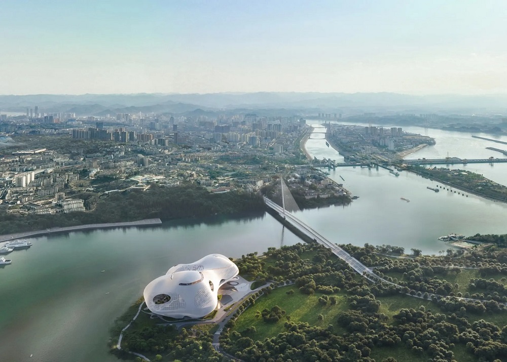 سالن تئاتر با طراحی شبیه به یک سفینه فضایی