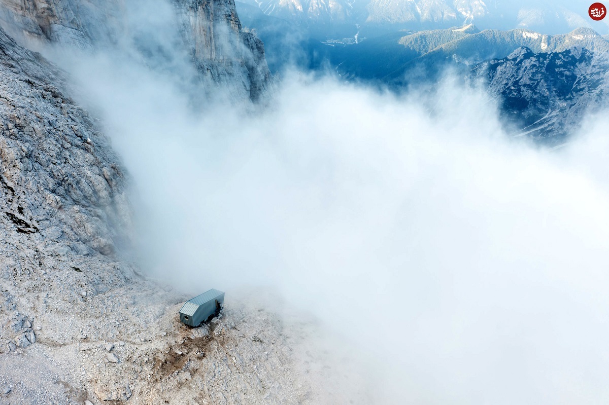 نفس گیرترین و دلهره‌آورترین کلبۀ کوهستانی جهان در ایتالیا (+عکس)